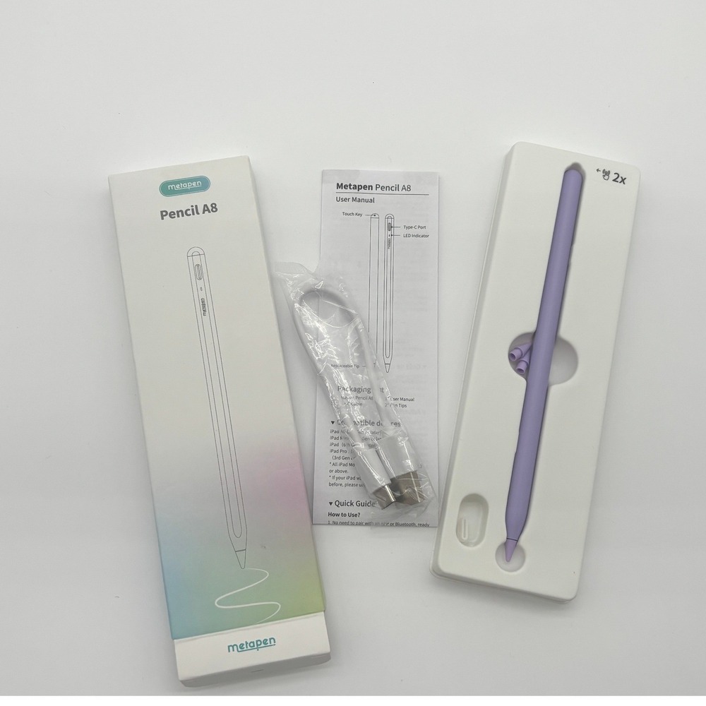 Metapen Pencil A8 Active Stylus for iPad Purple ME-APP152 USB-C Charging